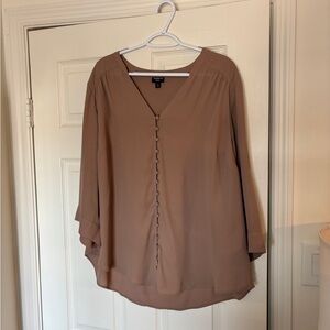 Torrid Brown V-Neck Blouse